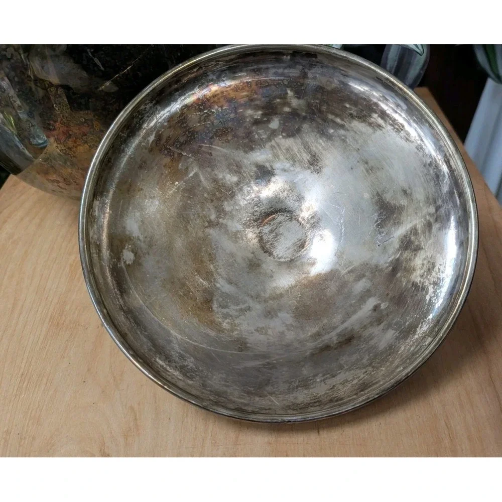 Vintage Gorham EP Y094 Ice Bucket with Lid Ceramic Lined 11